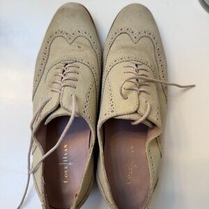 Cole Haan Women's Size 10 Creme Colored Suede Oxfords